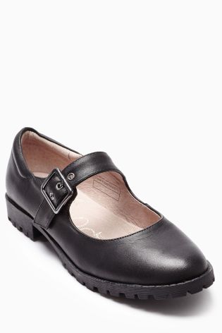 Black Chunky Buckle Shoes (Older Girls)